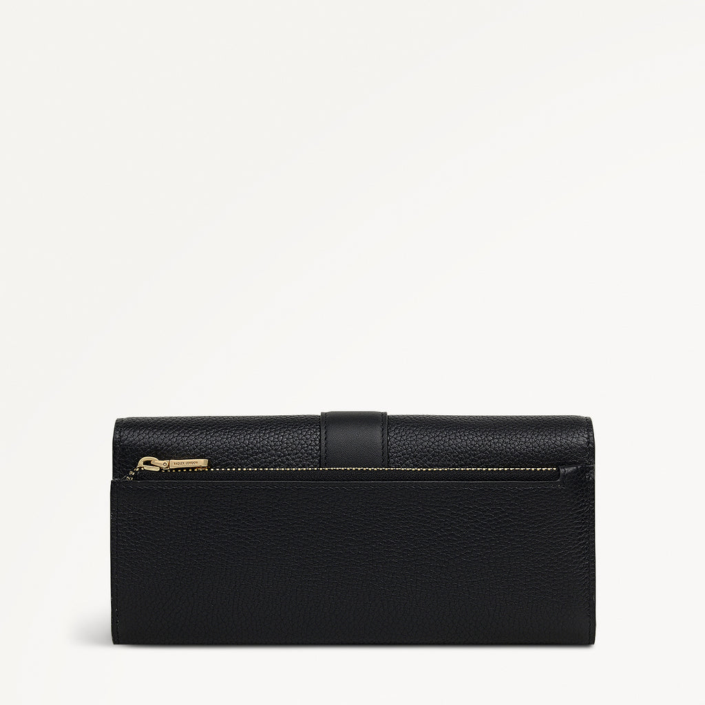 SLOANE MEWS LARGE FLAPOVER WALLET BLACK