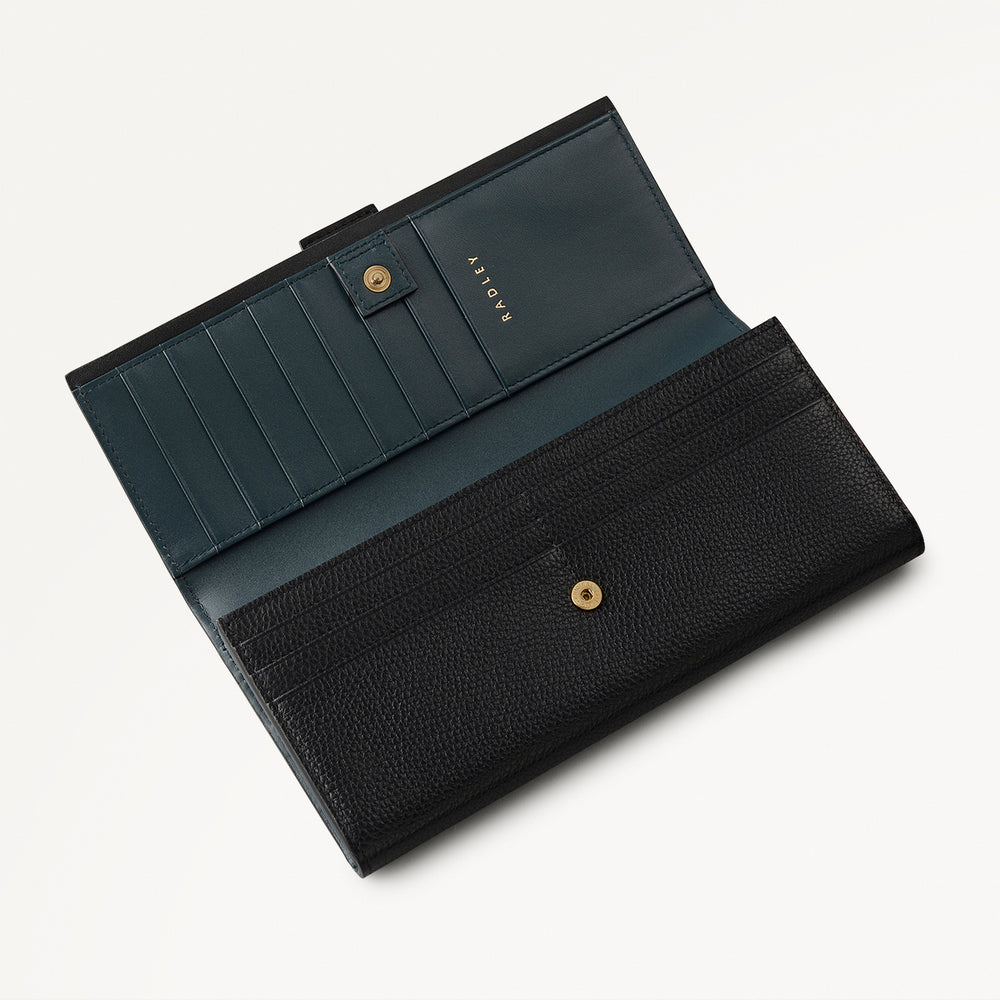 SLOANE MEWS LARGE FLAPOVER WALLET BLACK