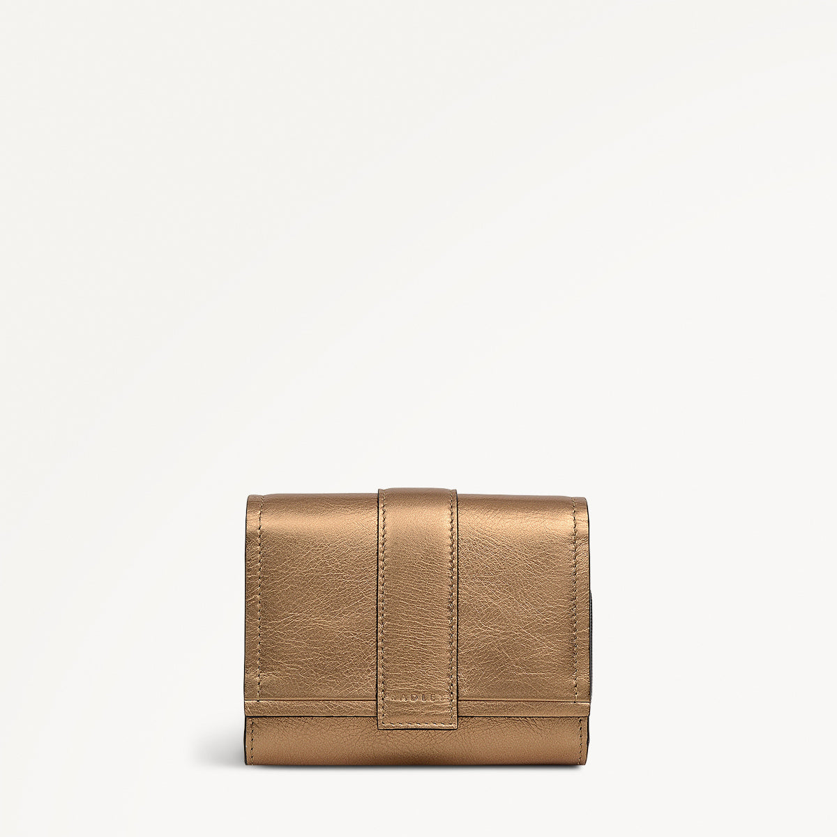 SLOANE MEWS - METALLIC MEDIUM FLAPOVER wallet OLIVE GOLD