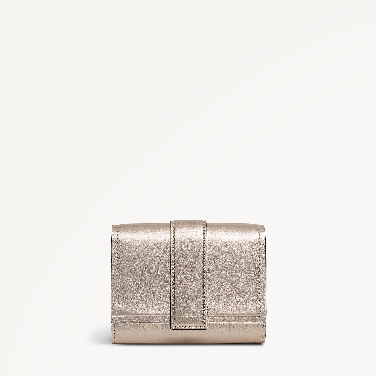 SLOANE MEWS - METALLIC MEDIUM FLAPOVER wallet PYRITE