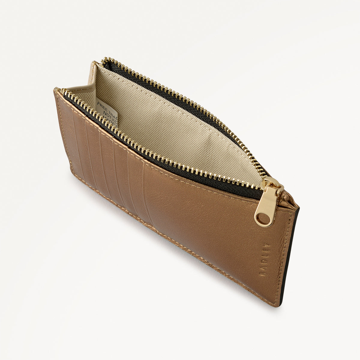 Sloane Mews - Metallic Medium Ziptop Coin Wallet Olive Gold