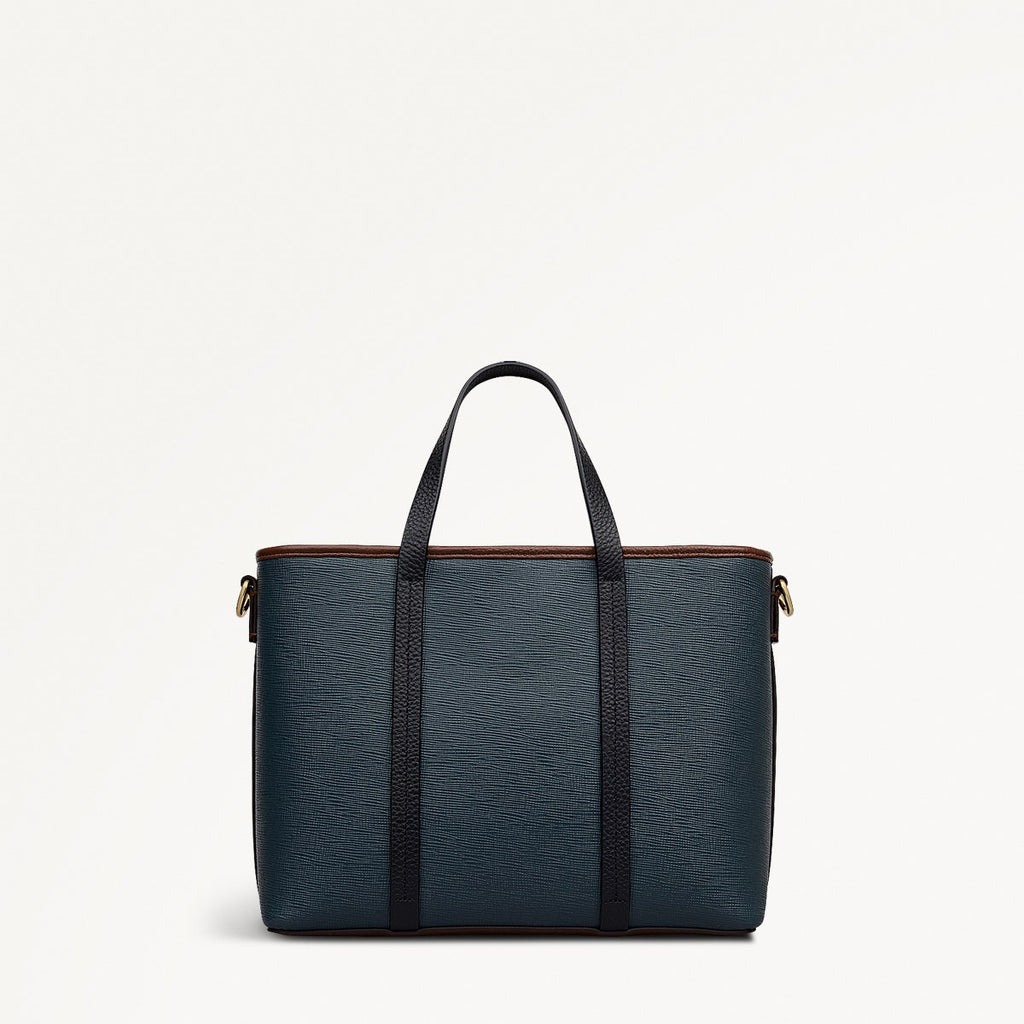 Templeton Place Leather Small Ziptop Grab Bag in Teal - 112391