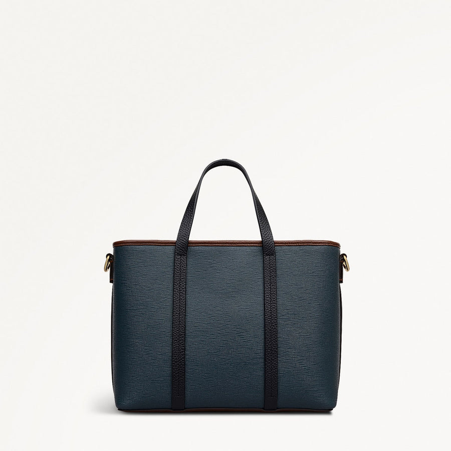 Templeton Place Leather Small Ziptop Grab Bag in Teal - 112391
