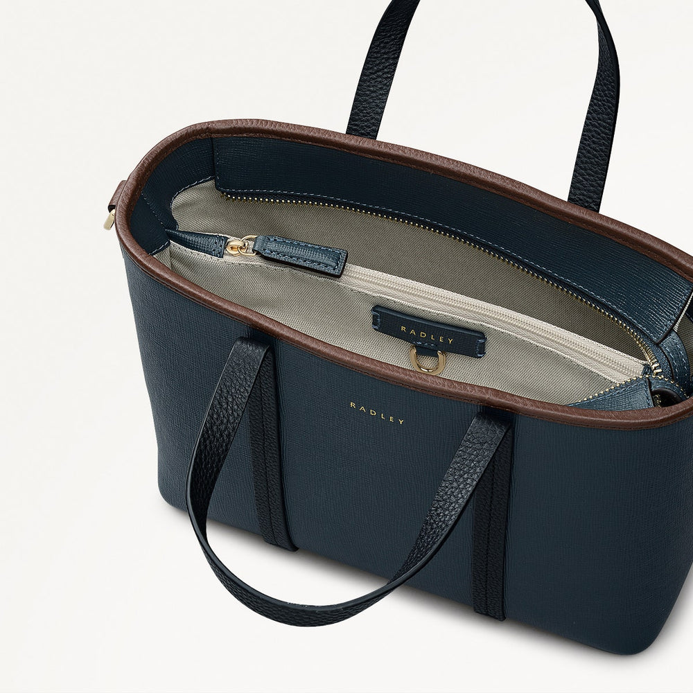 Templeton Place Leather Small Ziptop Grab Bag in Teal - 112391