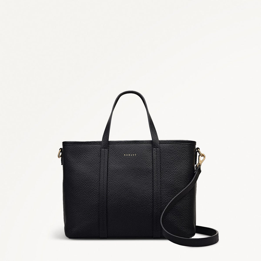 Templeton Place Leather Small Ziptop Grab Bag in Black - 112392