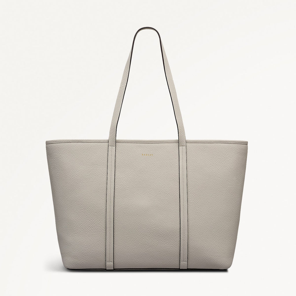 Templeton Place Leather Large Ziptop Tote Bag in Snow - 112394