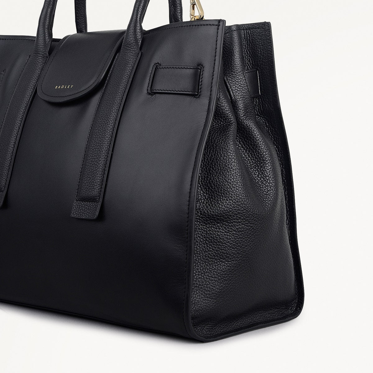 St Pancras Lane Large Open Top Satchel Bag in Black - 112396