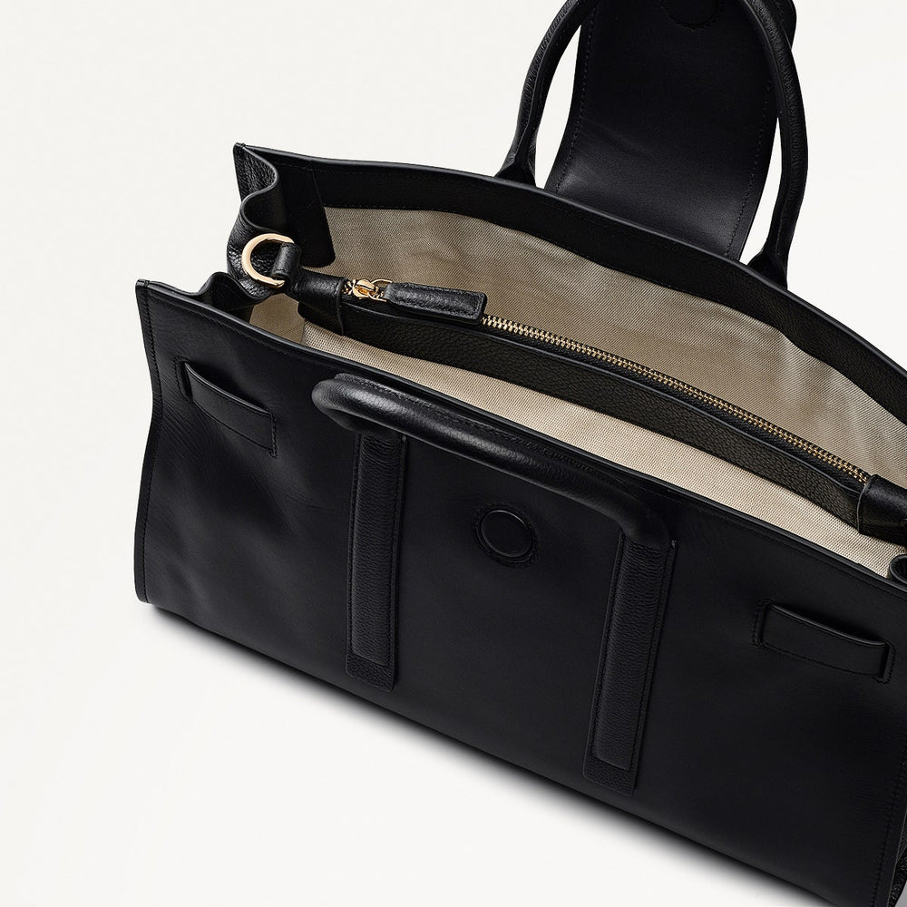 St Pancras Lane Medium Open Top Grab Bag in Black - 112397
