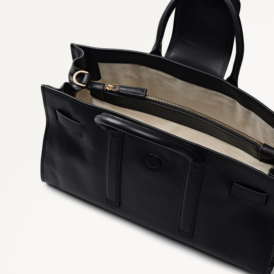 St Pancras Lane Medium Open Top Grab Bag in Black - 112397