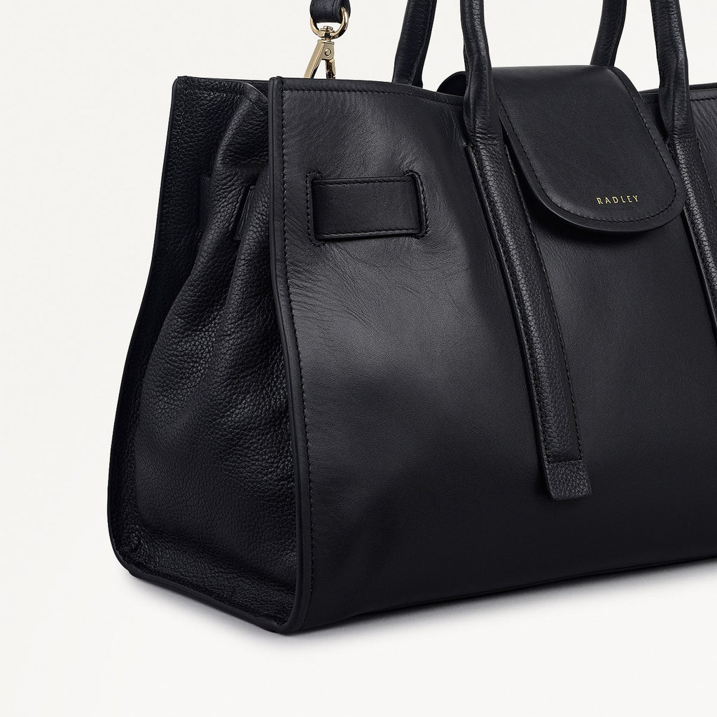 St Pancras Lane Medium Open Top Grab Bag in Black - 112397