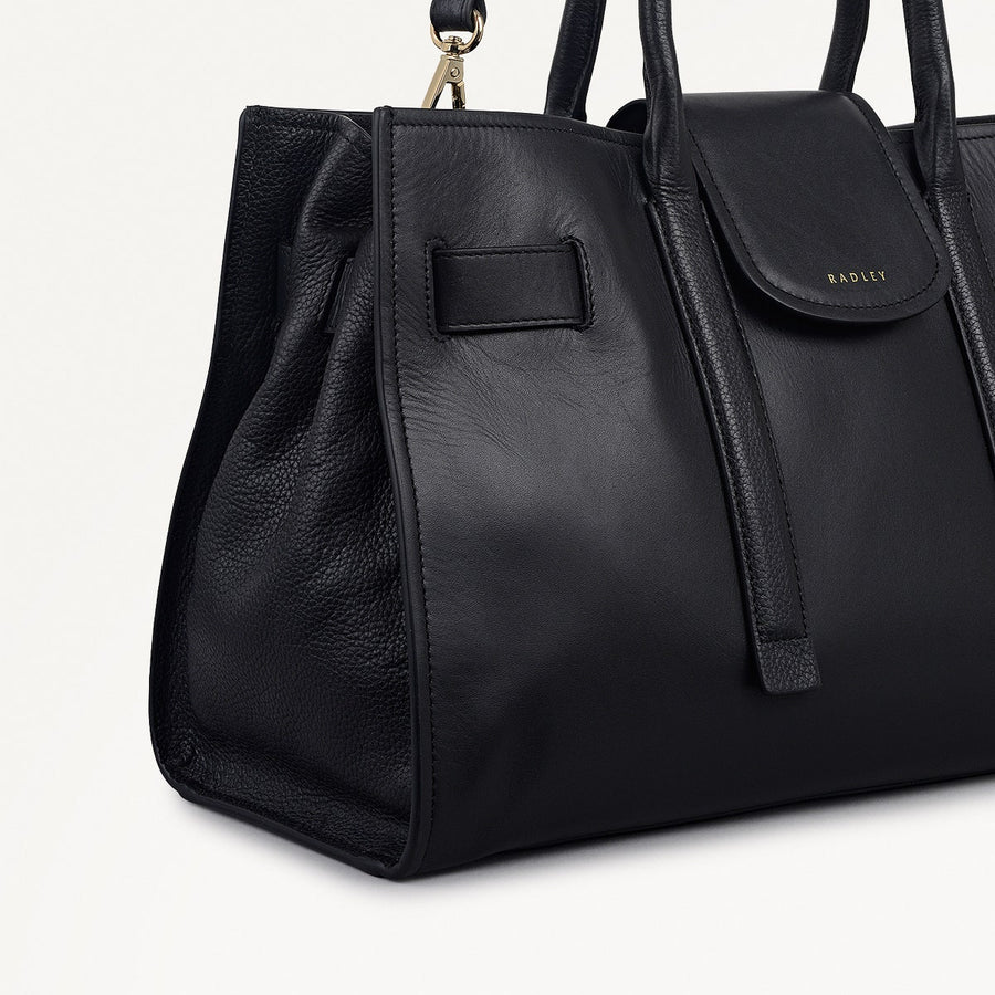 St Pancras Lane Medium Open Top Grab Bag in Black - 112397