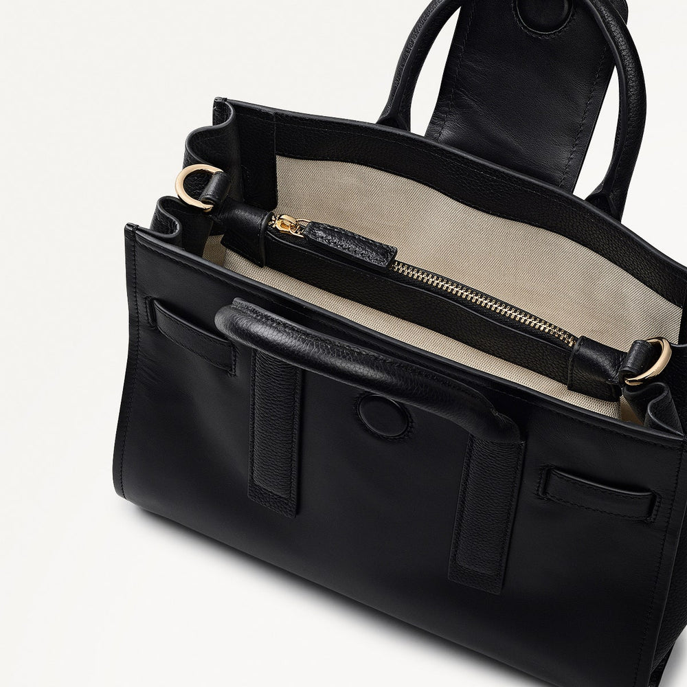 St Pancras Lane Small Open Top Grab Bag in Black - 112398