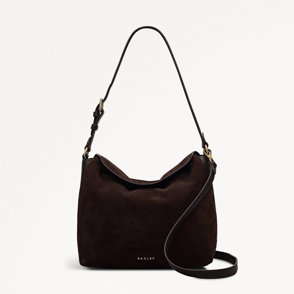 City Road - Suede Medium Flapover Grab Dark Oak - 112412
