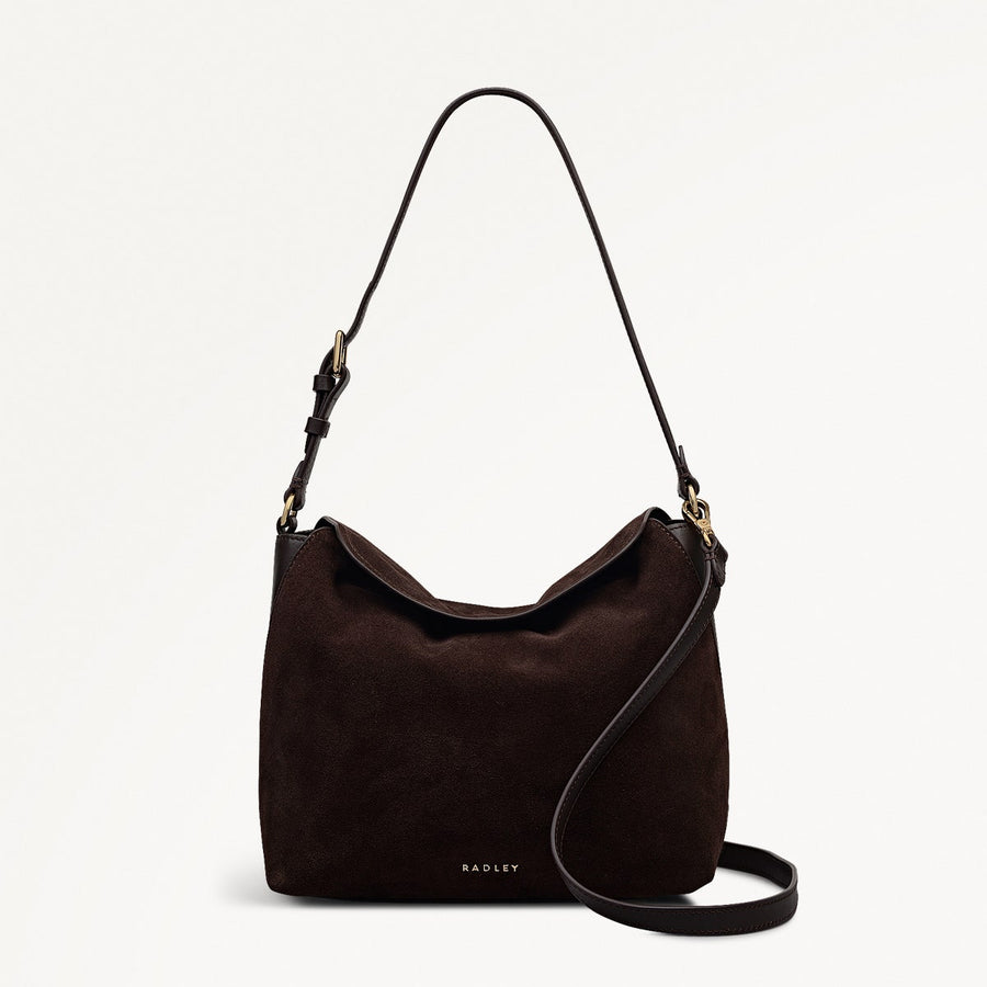 City Road - Suede Medium Flapover Grab Dark Oak - 112412
