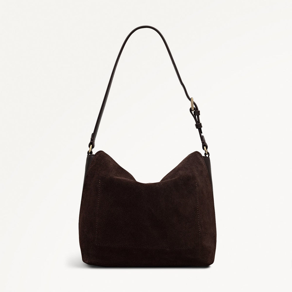 City Road - Suede Medium Flapover Grab Dark Oak - 112412