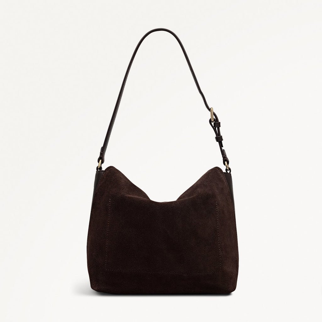 City Road - Suede Medium Flapover Grab Dark Oak - 112412