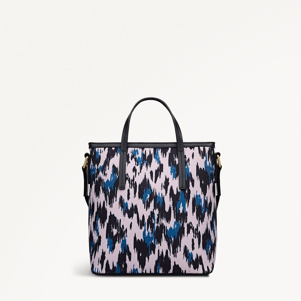 Addison Abstract Fabric Small Ziptop Grab Bag in Teal - 112415
