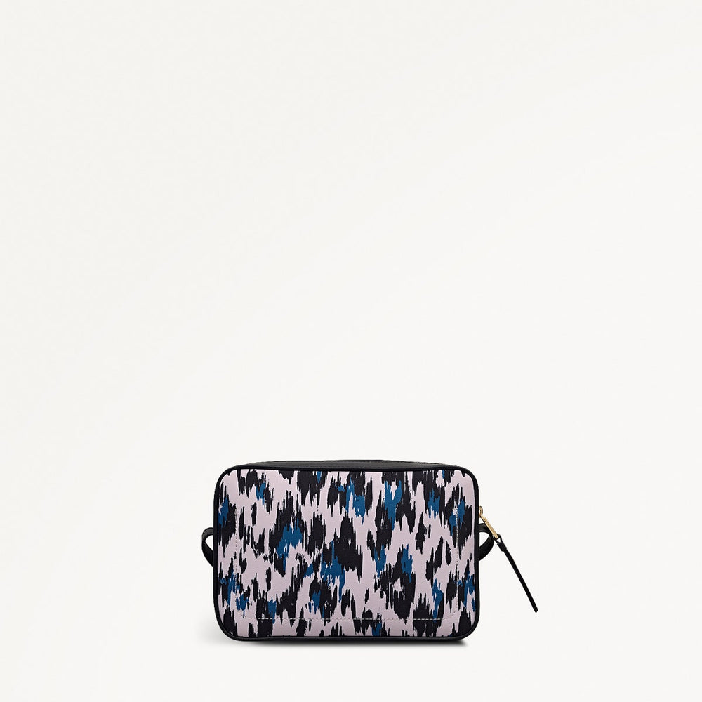 Addison Abstract Fabric Small Ziptop Cross Body Bag in Teal - 112416