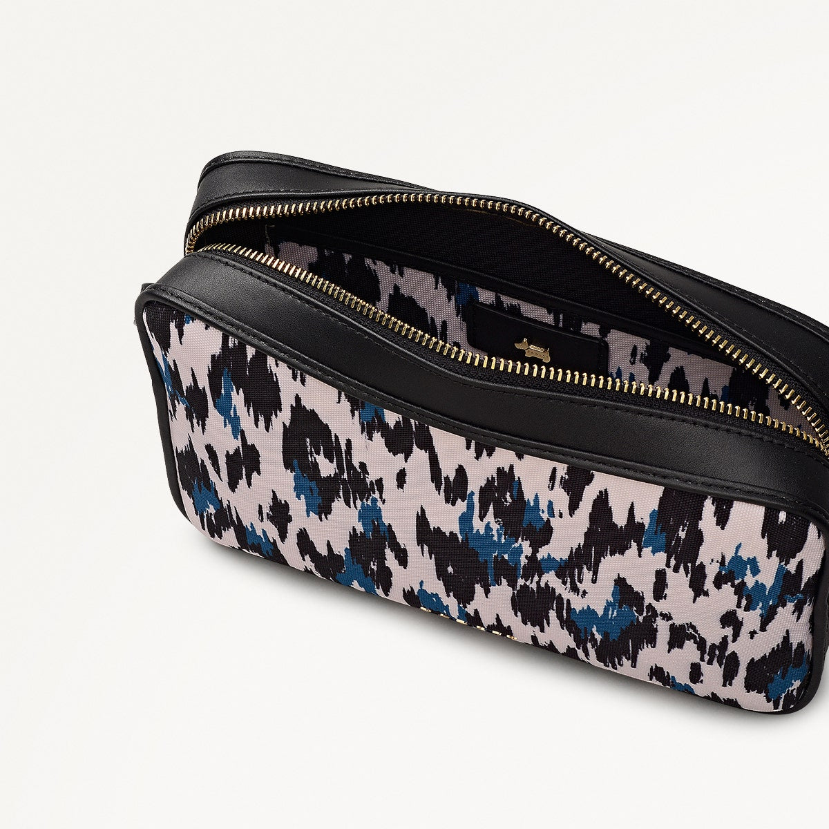 Addison Abstract Fabric Small Ziptop Cross Body Bag in Teal - 112416