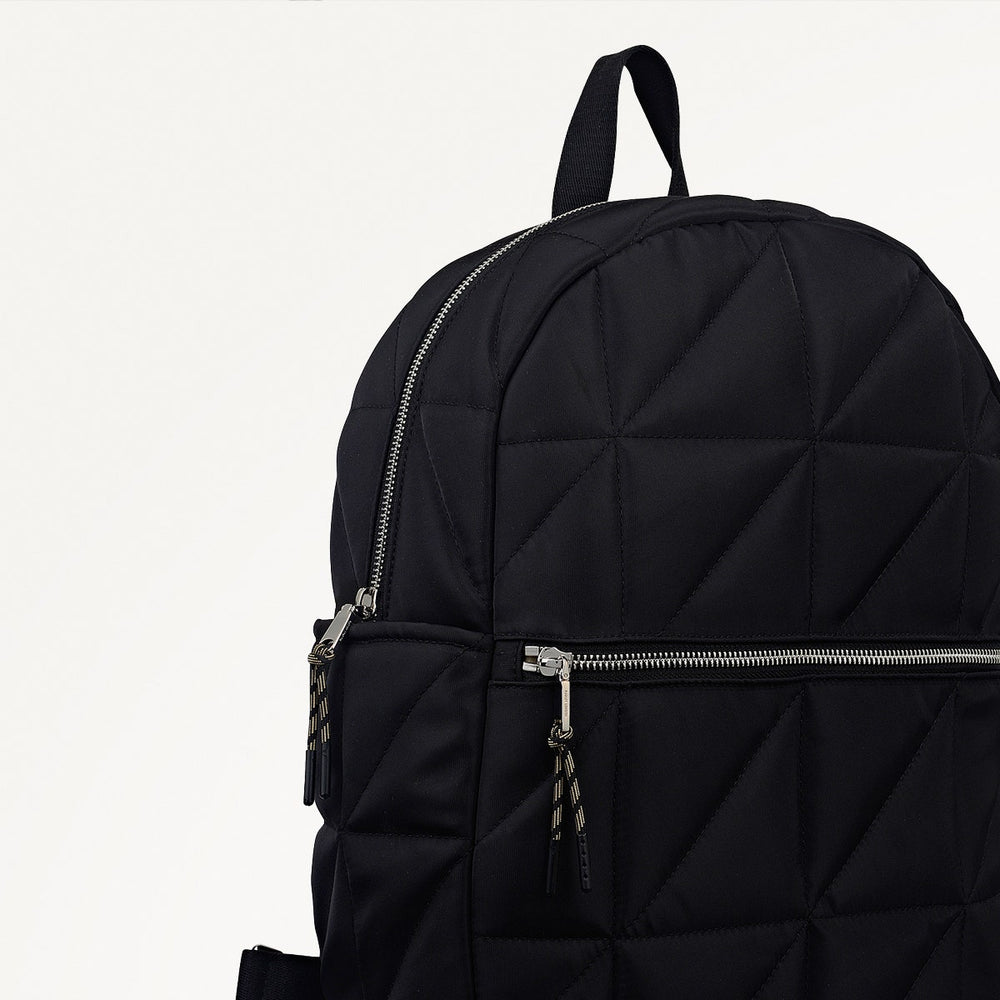 Danesfield Mews Fabric Large Ziptop Backpack in Black - 112421
