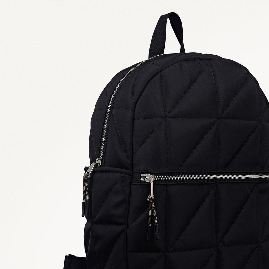 Danesfield Mews Fabric Large Ziptop Backpack in Black - 112421