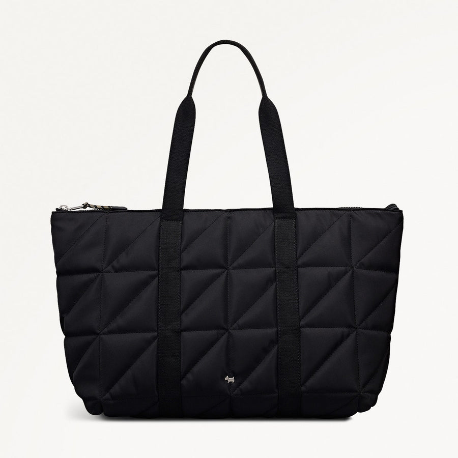 Danesfield Mews Fabric Large Ziptop Tote Bag in Black - 112422