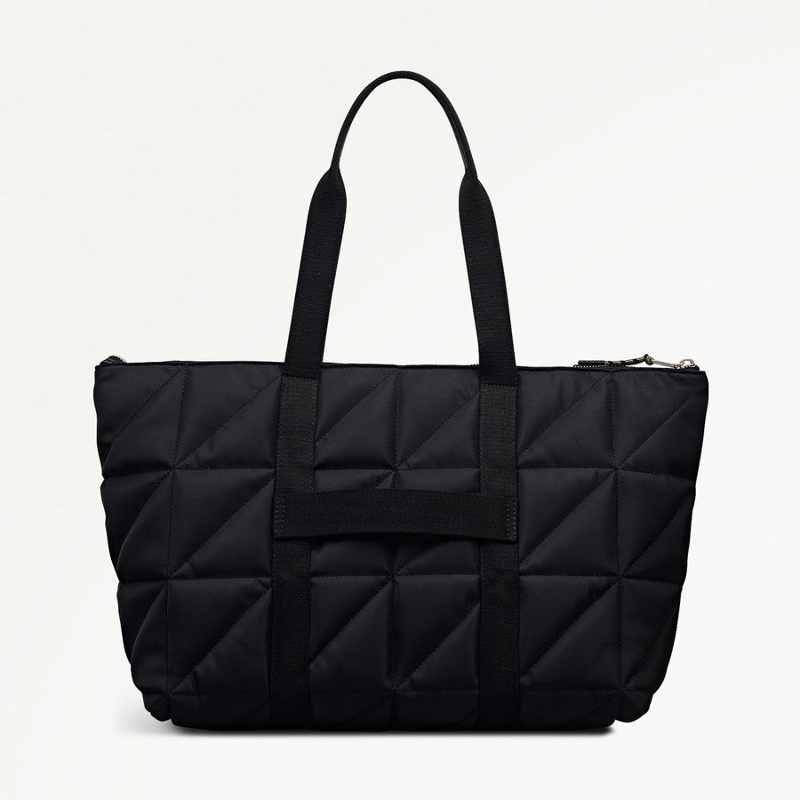 Danesfield Mews Fabric Large Ziptop Tote Bag in Black - 112422