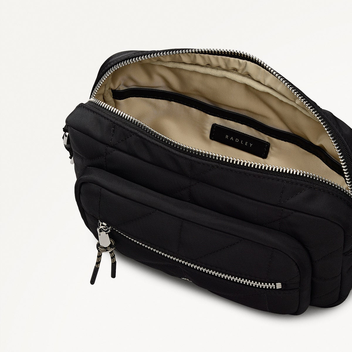 Danesfield Mews Fabric Mini Zip Around Cross Body Bag in Black - 112423