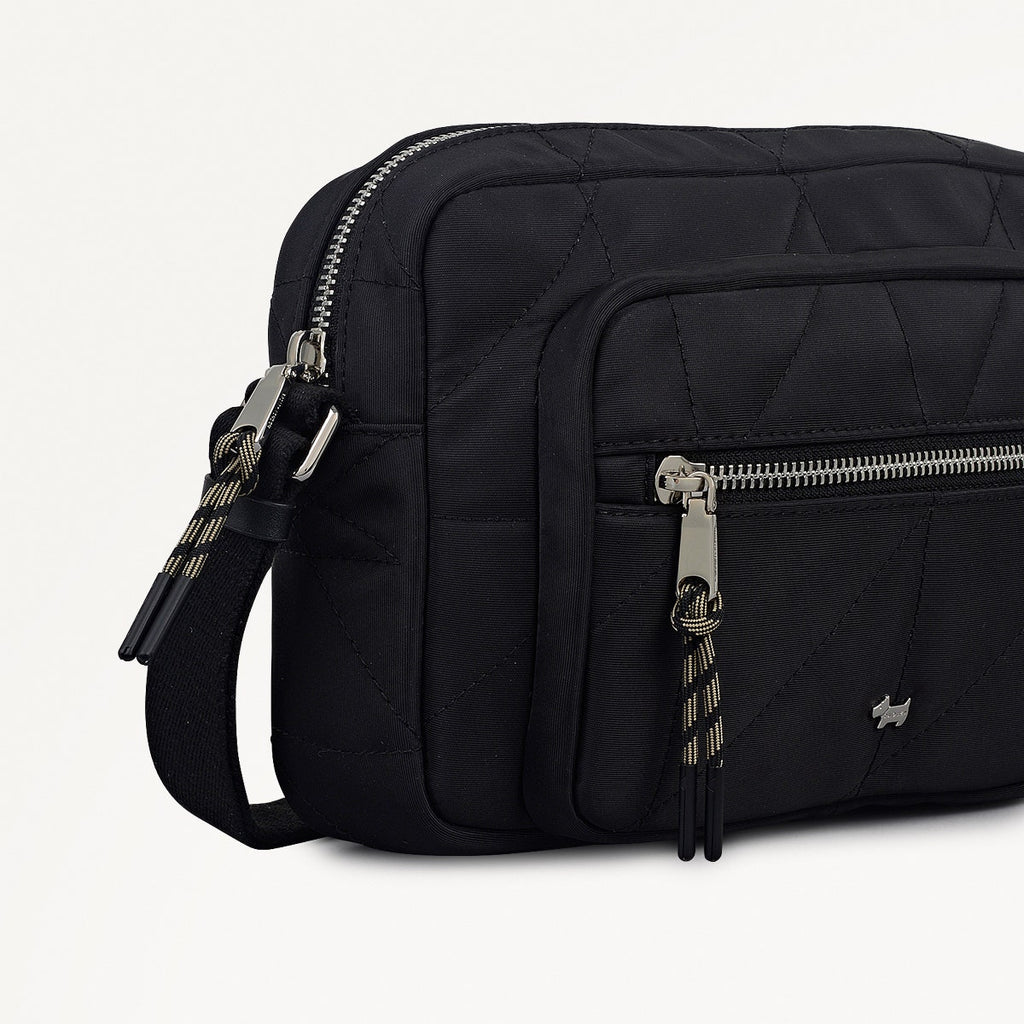 Danesfield Mews Fabric Mini Zip Around Cross Body Bag in Black - 112423