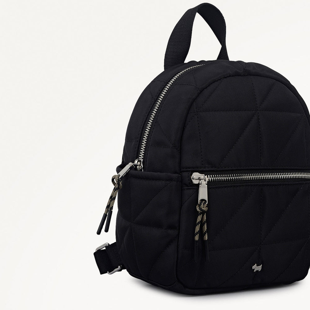 Danesfield Mews Fabric Mini Ziptop Backpack in Black - 112424