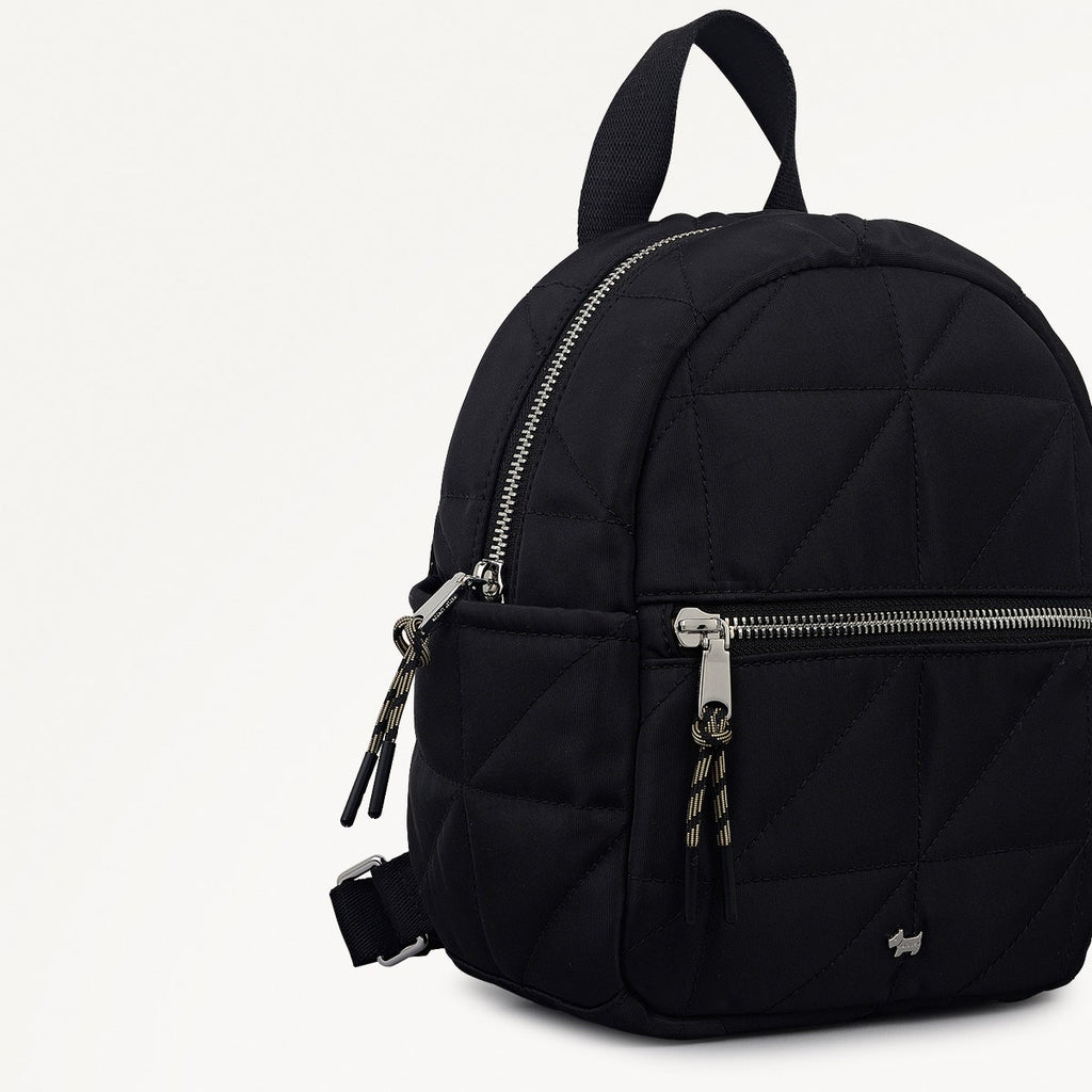Danesfield Mews Fabric Mini Ziptop Backpack in Black - 112424