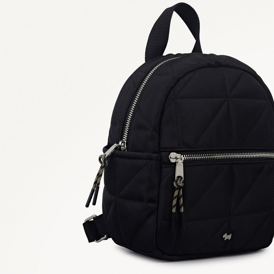 Danesfield Mews Fabric Mini Ziptop Backpack in Black - 112424