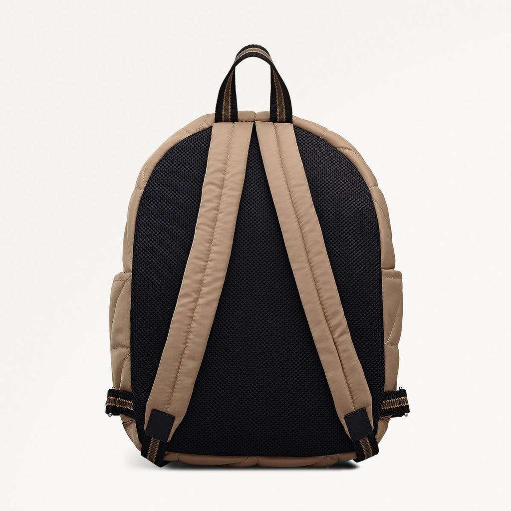 Danesfield Mews Fabric Large Ziptop Backpack in Stone - 112425