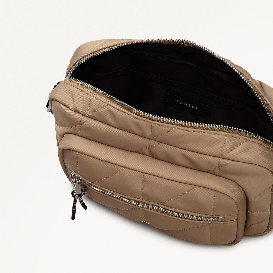DANESFIELD MEWS - RESPONSIBLE MINI ZIP AROUND CROSS BODY STONE