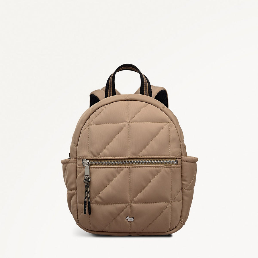 Danesfield Mews Fabric Mini Ziptop Backpack in Stone - 112428