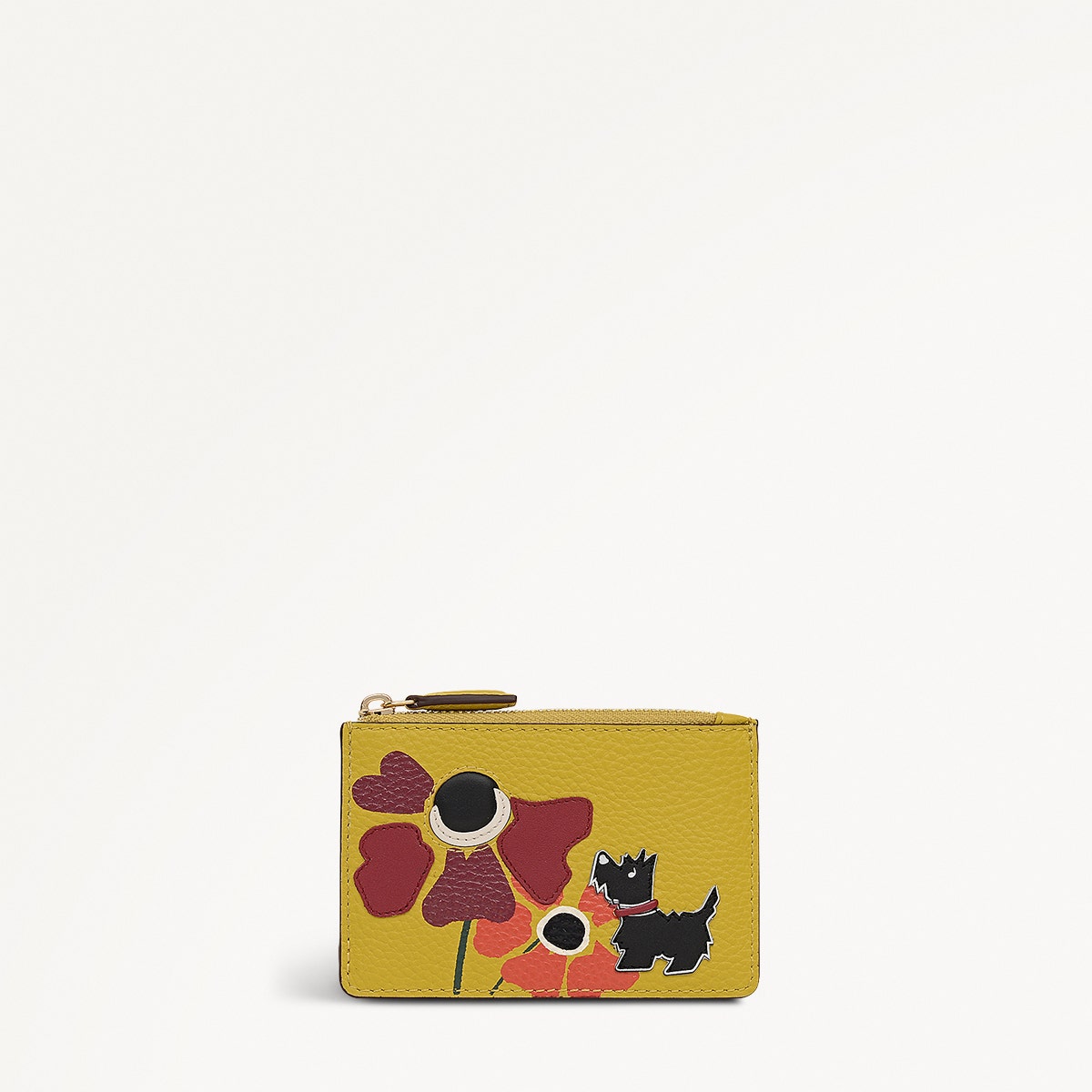 Floribunda Leather Small Ziptop Coin Wallet in Ochre - 112449