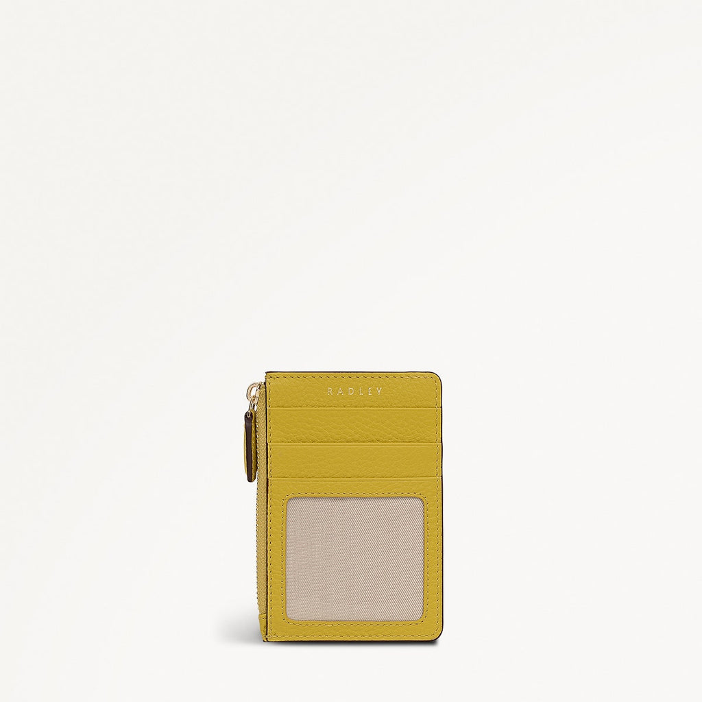 Floribunda Leather Small Ziptop Coin Wallet in Ochre - 112449