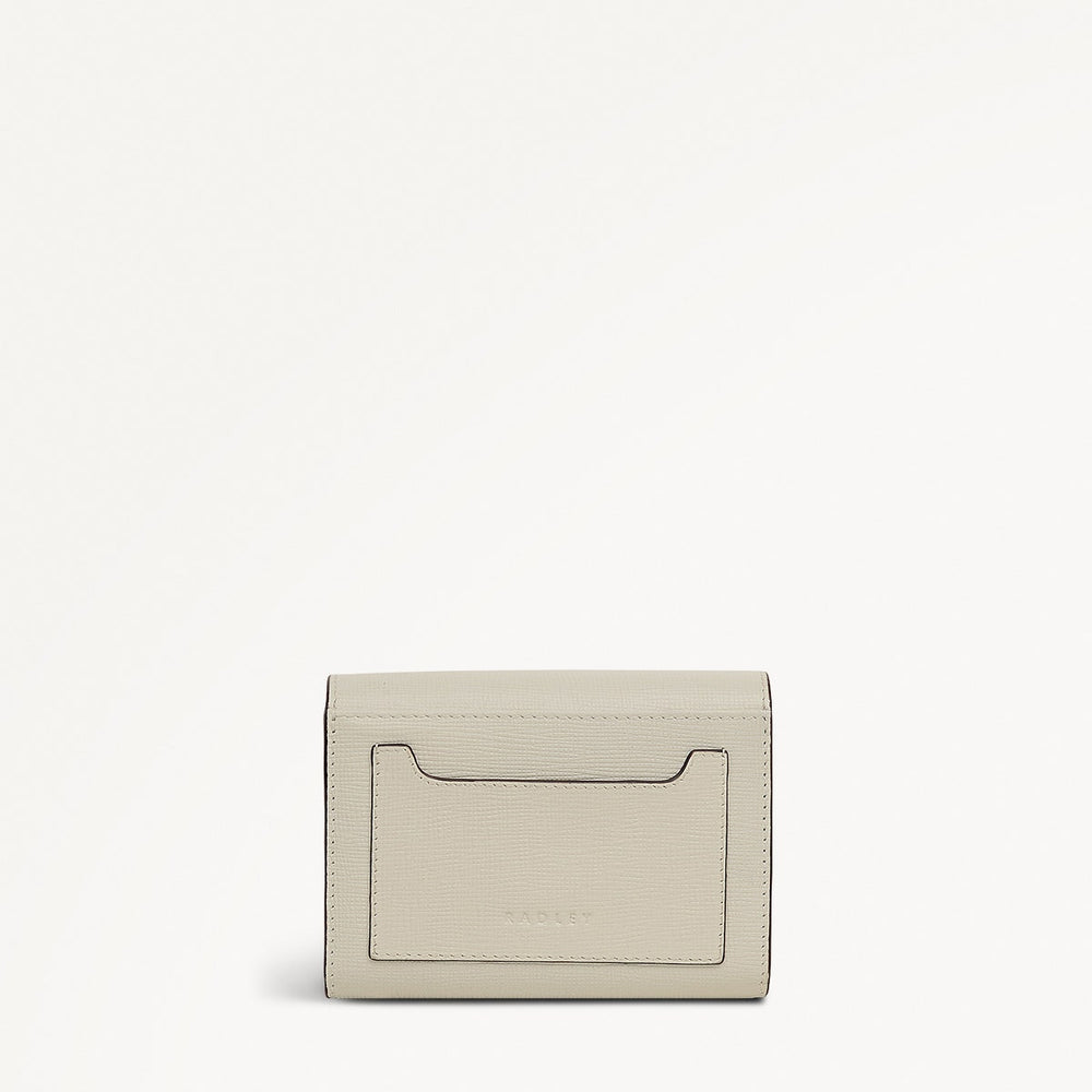 St Pancras Lane Leather Small Flapover Wallet in Snow - 112453