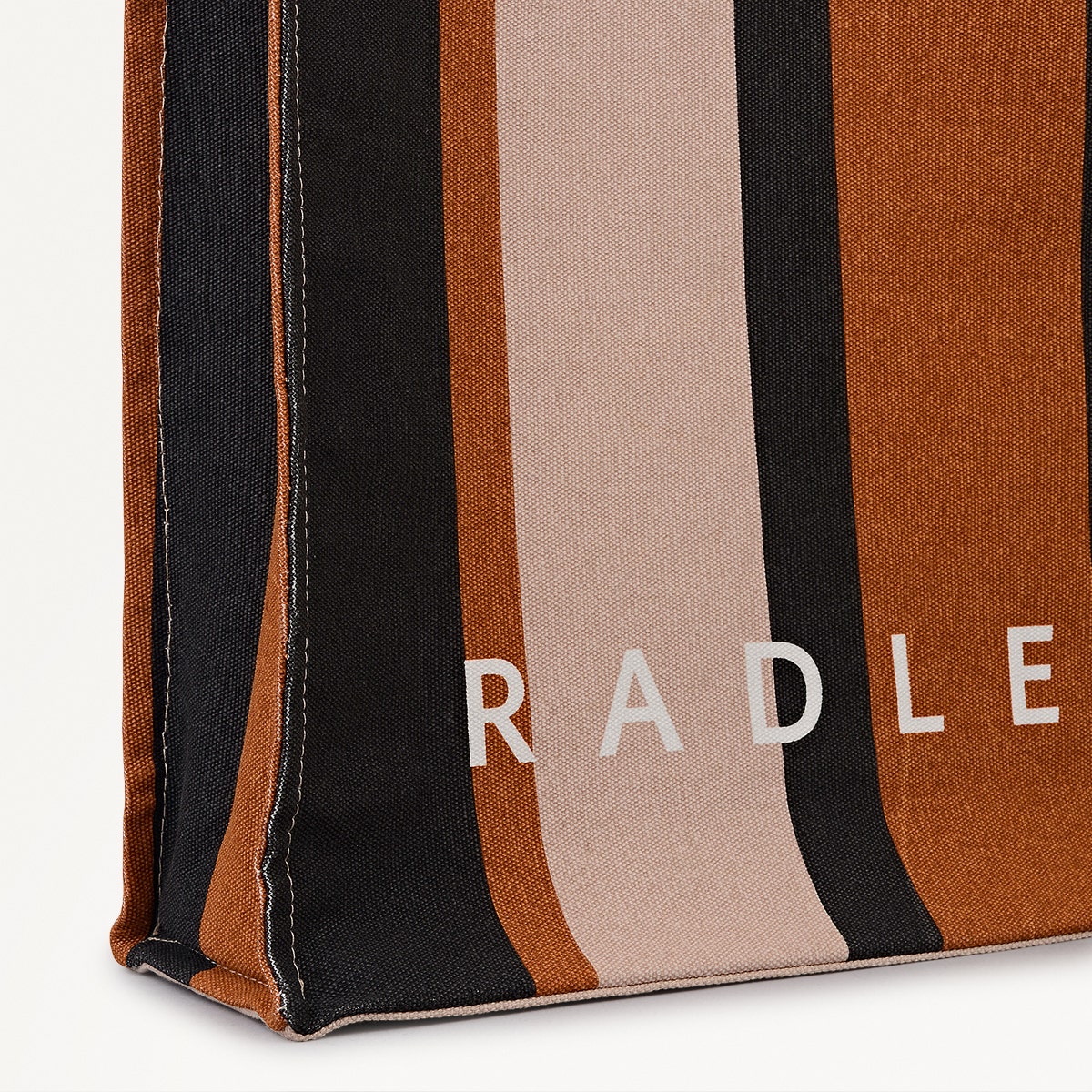 Stripe Medium Open Top Tote Bag in Snow - 112462