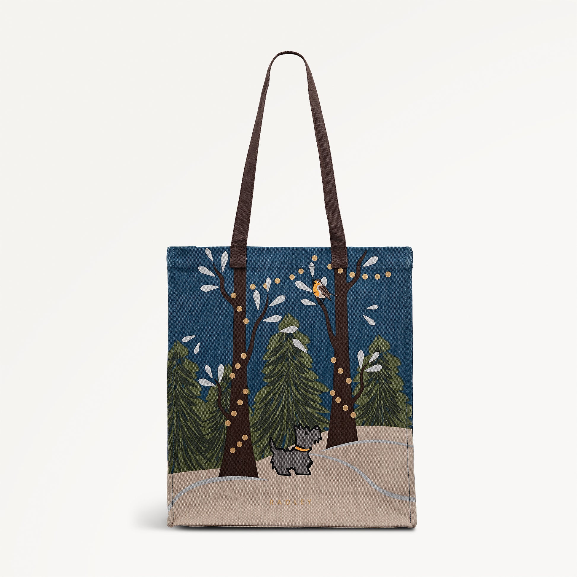 Winter Tales Fabric Medium Open Top Tote in Teal - 112466