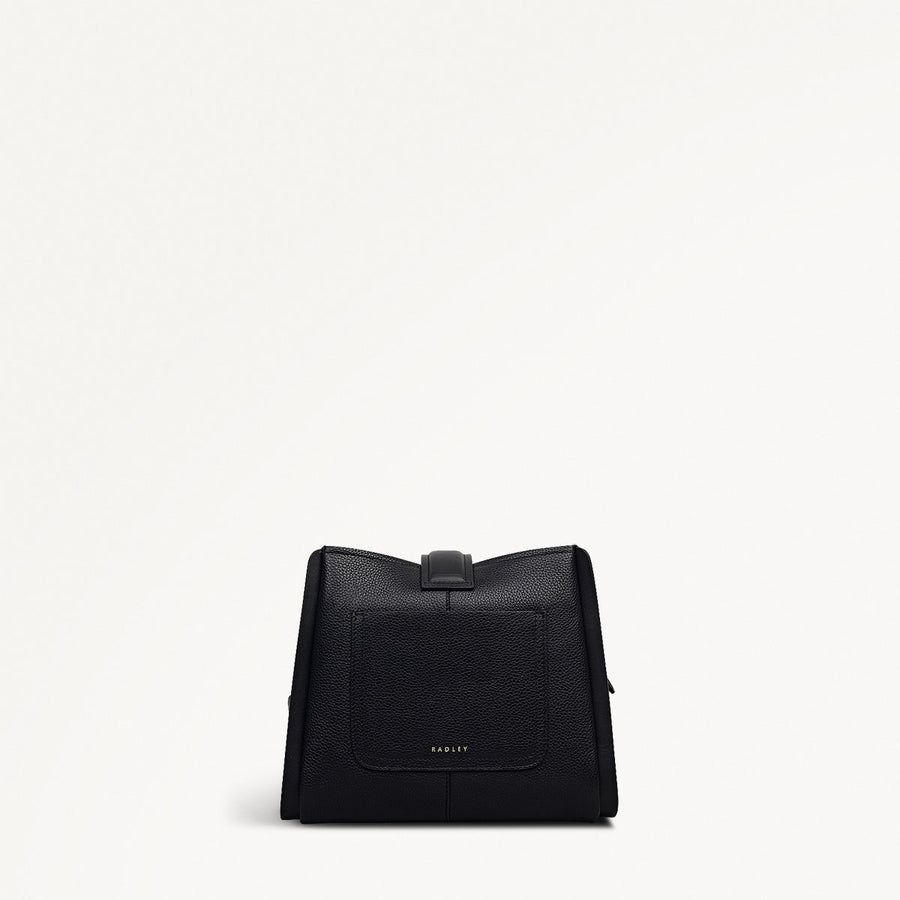 Sloane Mews Leather Small Ziptop Cross Body Bag in Black - 112468