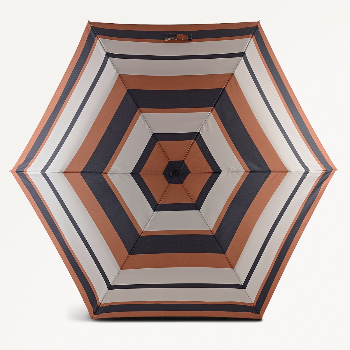 Stripe Fabric Responsible Handbag Umbrella in Snow - 112469