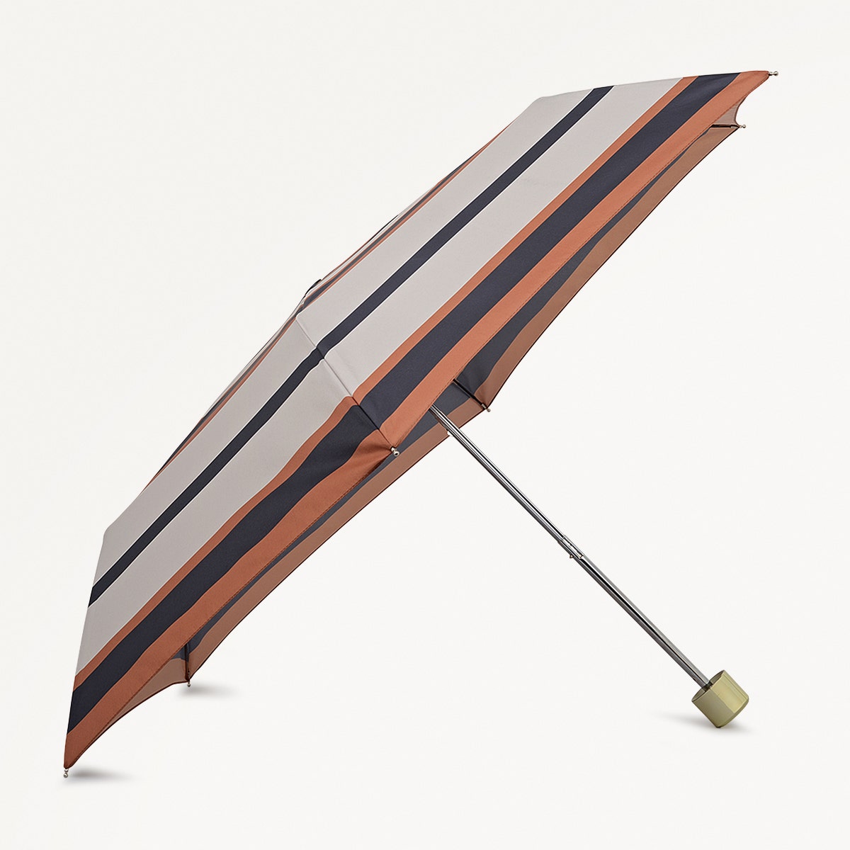 Stripe Fabric Responsible Handbag Umbrella in Snow - 112469