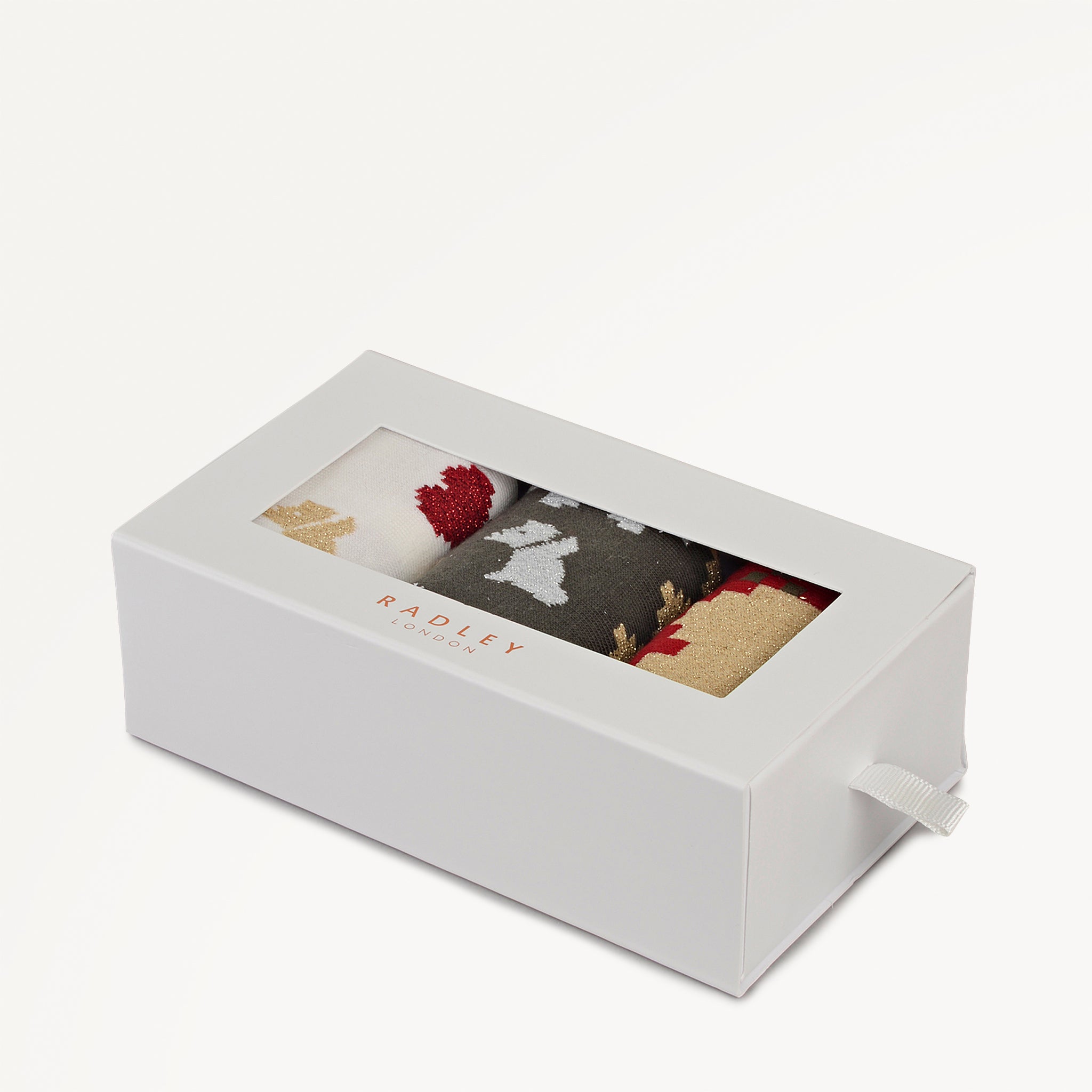 Fairisle Fabric Sock Set in Carmine - 112473