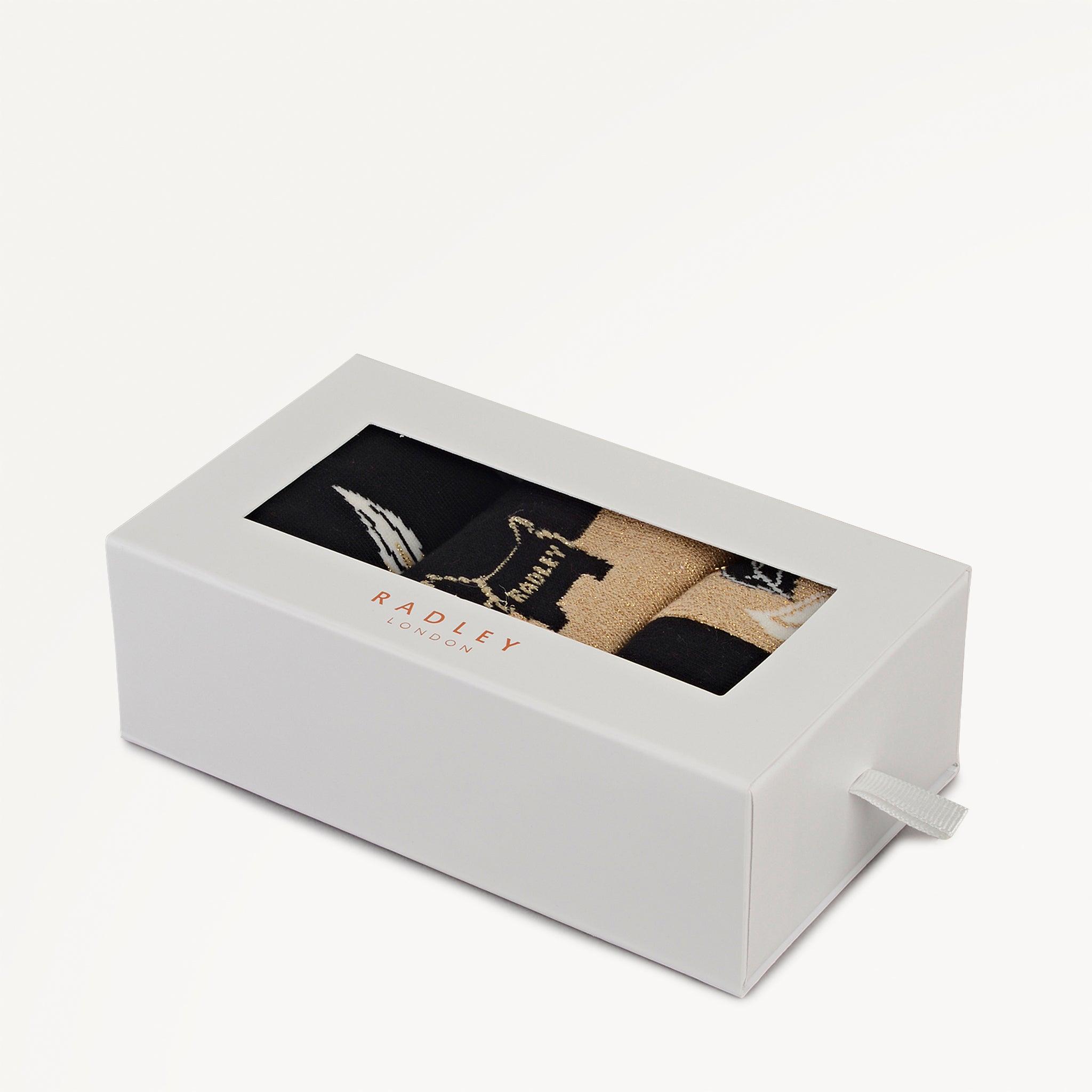 Winter Floral Fabric Sock Set in Gold - 112475