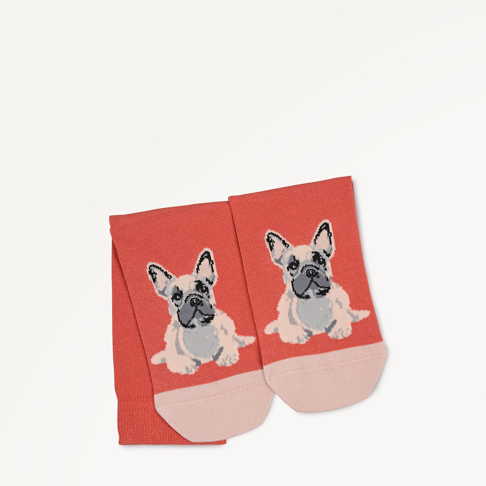 Radley & Friends Fabric 1 Pk Sock in Copper Pink - 112478