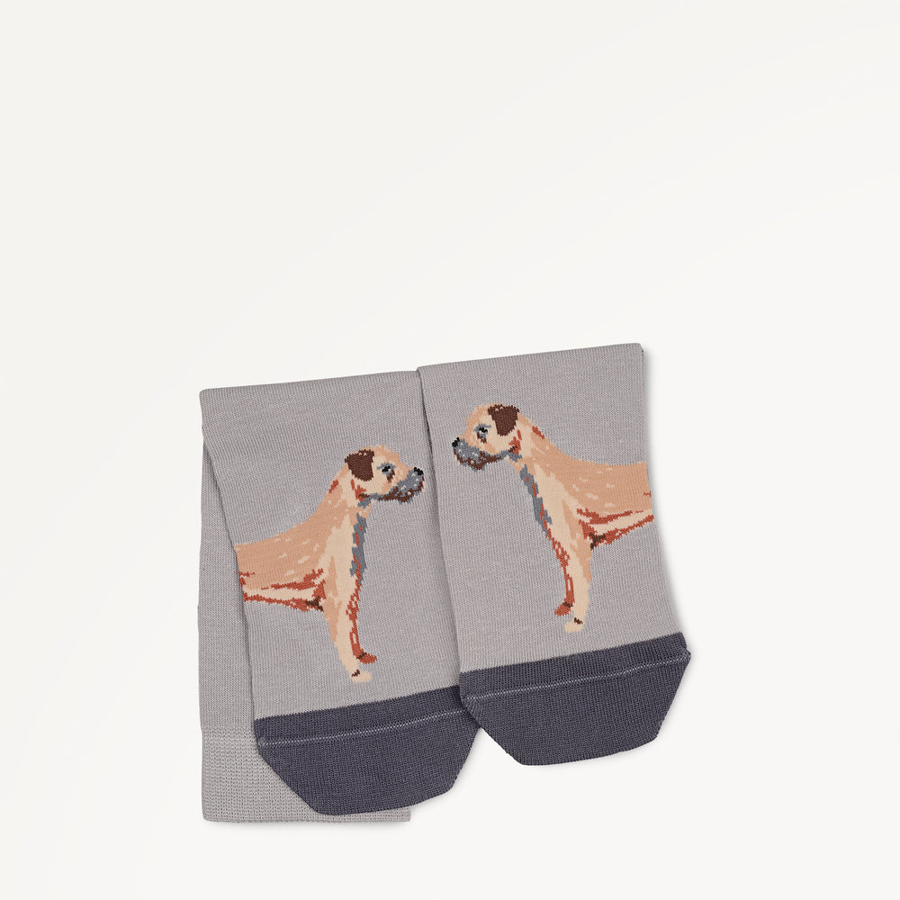 Radley & Friends Fabric 1 Pk Sock in Ash - 112481