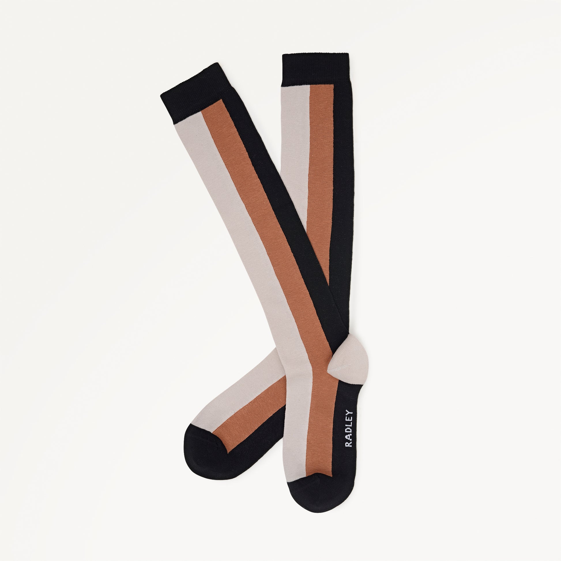 Stripe Fabric Boot Socks in Black - 112483