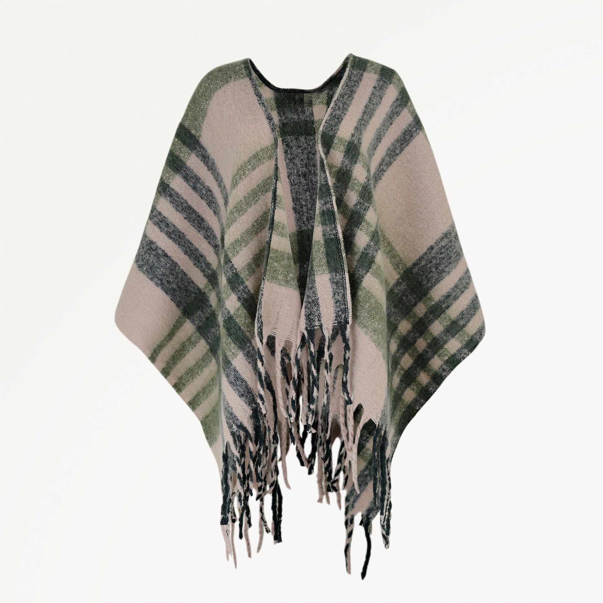 Radley Check Fabric Poncho in Porcini - 112492