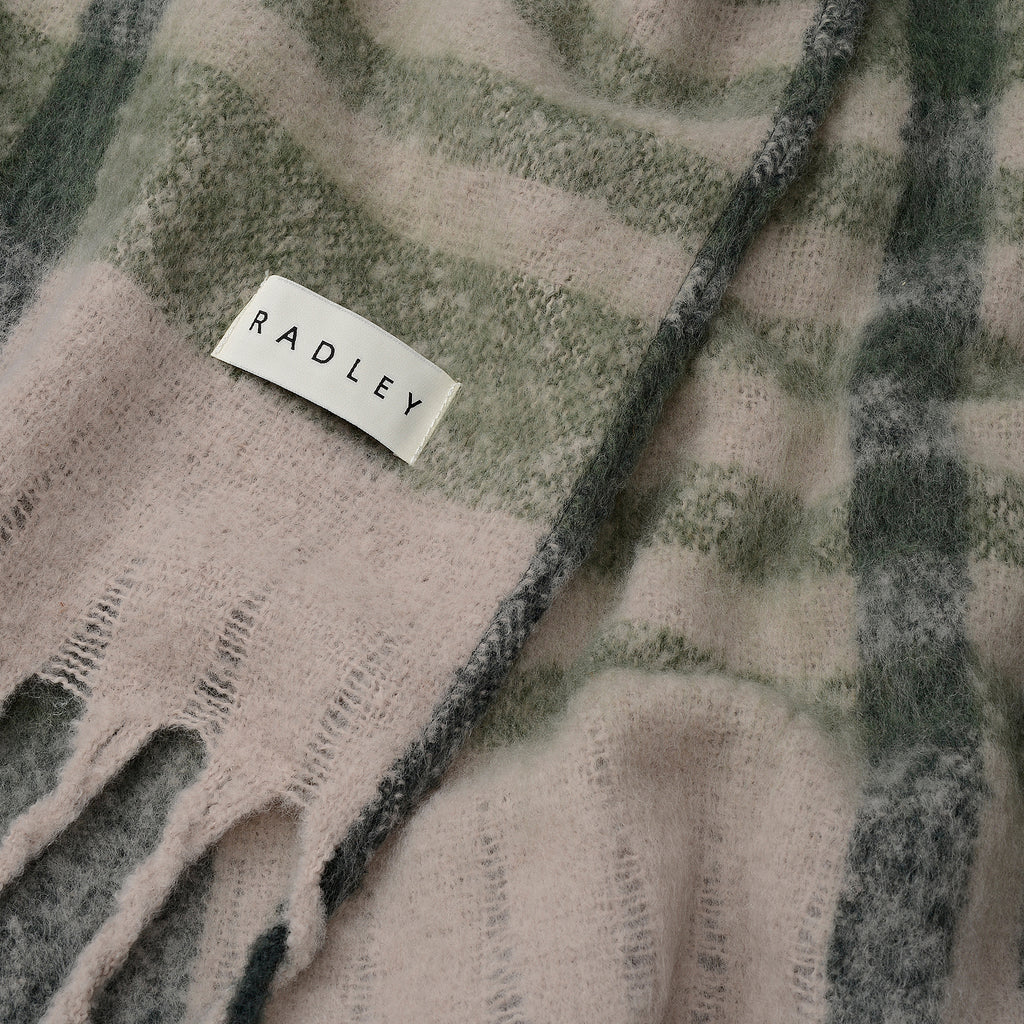 Radley Check Fabric Poncho in Porcini - 112492